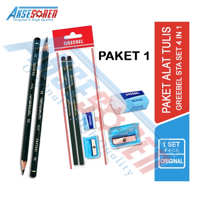 

Aksesoren Paket Hemat Alat Tulis Greebel / Paket Perlengkapan Menulis / Ujian / Try Out / Alat Koreksi