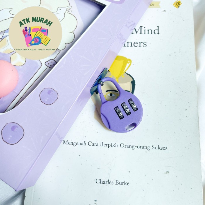 

Buku gembok Boba Bubble tea minuman lucu book diary gembok berwarna uk - random