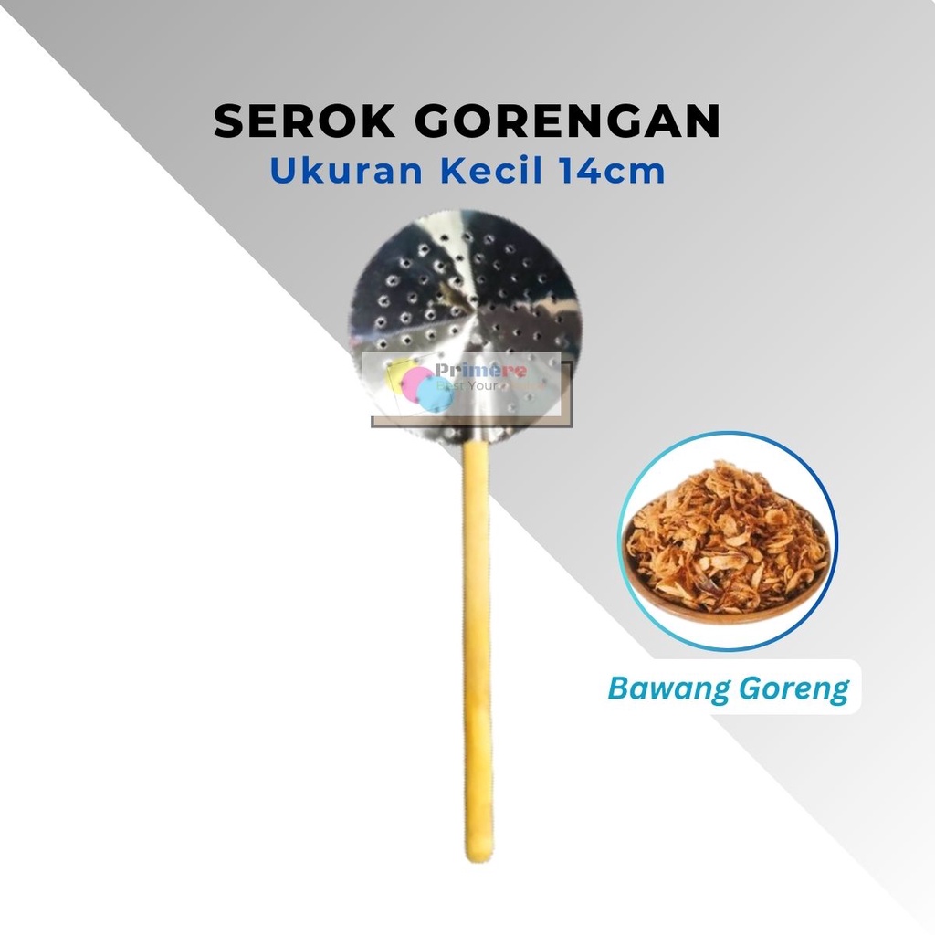 Serokan Gorengan Tirisan Minyak Goreng Saringan Stainless Kecil 14cm