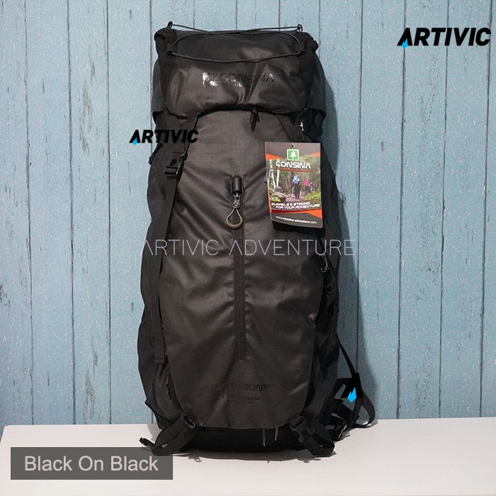 Carrier Consina Centurion BLACK ON BLACK 55L Ransel Gunung Bag
