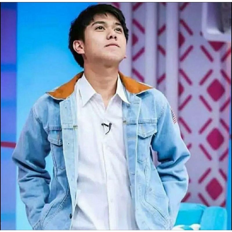 Jaket Levis Dilan Jeans Pria Bendera Logo Bordir/Jaket Levis Tebal/Jaket Jeans Pria/Jaket Jeans Cowo