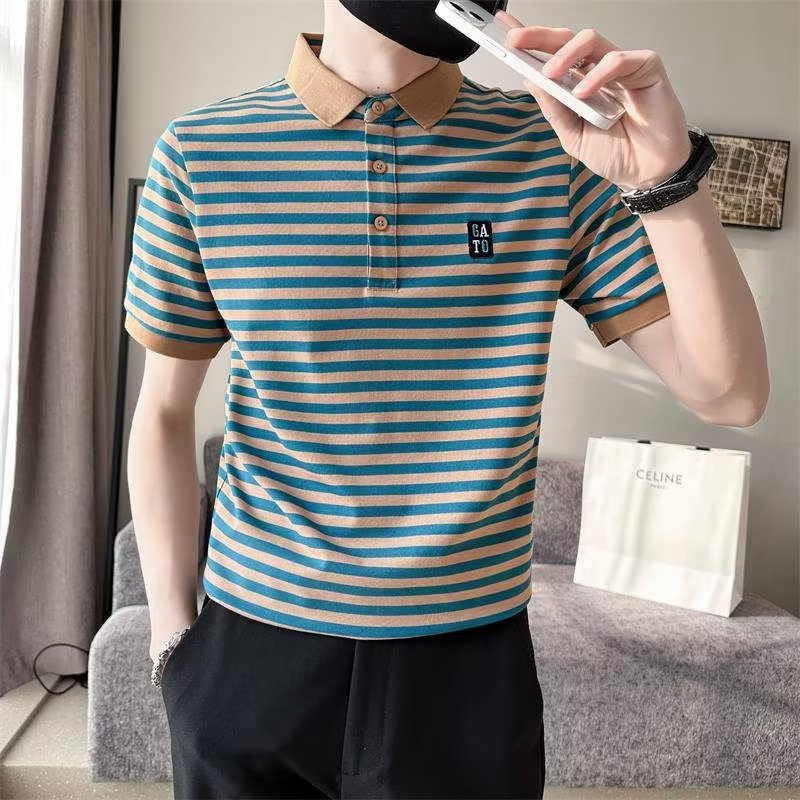 Trendy slim fit short sleeved polo shirt