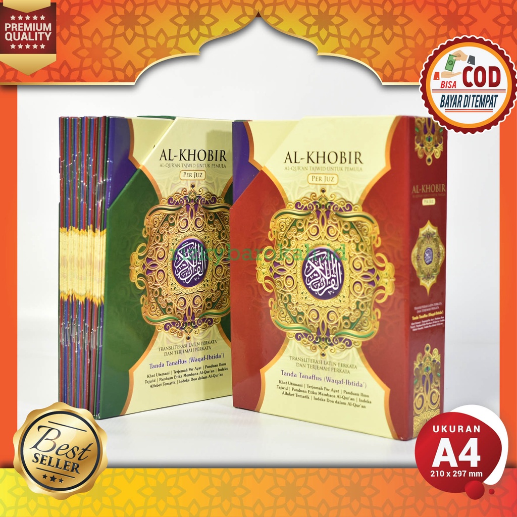 Alquran Per Juz A4 Ukuran Besar 21 x 30 cm Al Quran Khobir Qur an Perkata dan Terjemahan Per Jus 30 