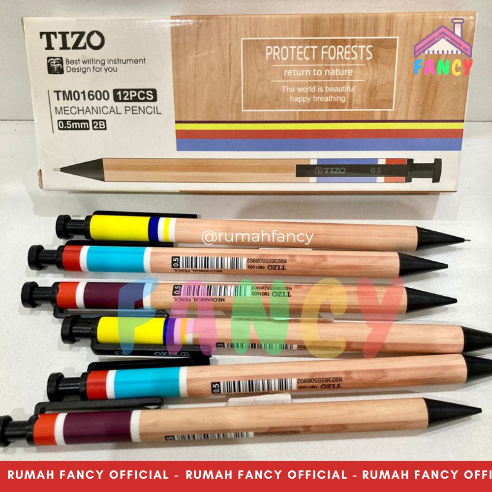 

[1 LUSIN /12 PCS] Pensil Mekanik TIZO 2B 0.5mm MECHANICAL PENCIL TM01600