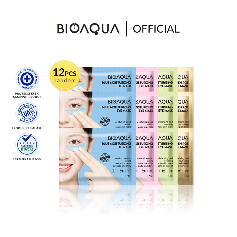 [ BIOAQUA MASKER MATA ] BIOAQUA Eye Mask Moisturizing Masker Mata Memudarkan Kerutan Mata 12pcs