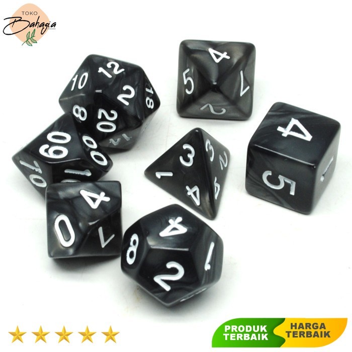 Dadu Polyhedral Bentuk D4 D6 D8 D10 D12 D20