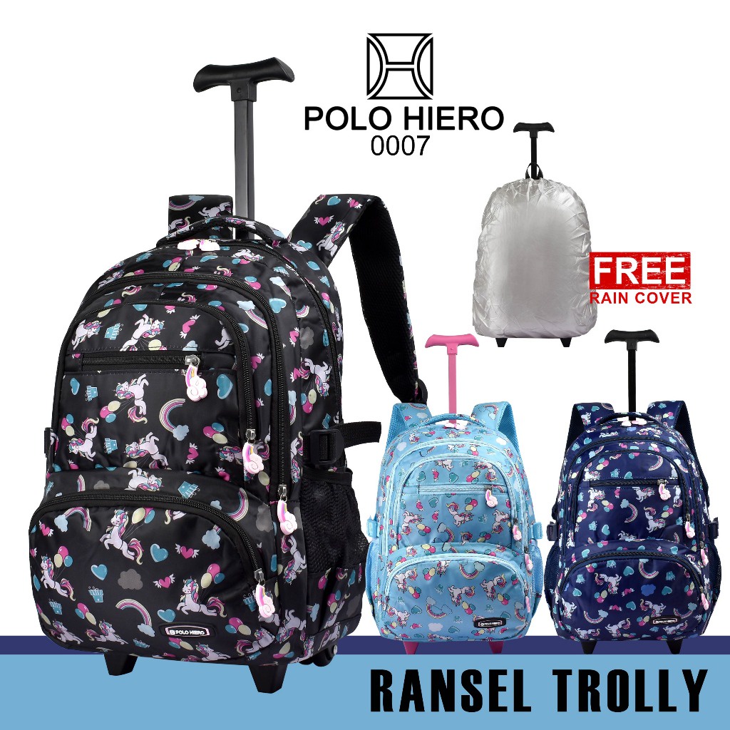 Polo Hiero Tas Trolly Polo Hiero 0007 Tas Roda Ransel Sekolah Tas Trolly Anak