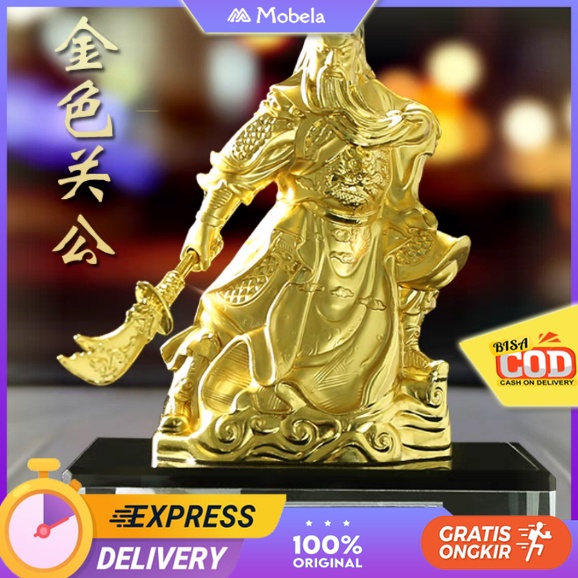 MOBELA  Pajangan Dashboard Mobil Dewa Kwan kong / Guan Yu / Guan Gong Dekorasi Mobil Free Parfum 10 