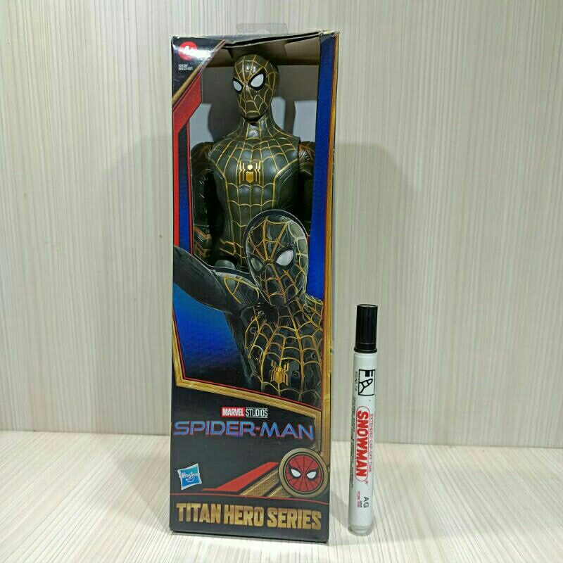 mainan titan figure spiderman black and gold suit no way hometitan heroes ultimatetinggi sekitar 12 