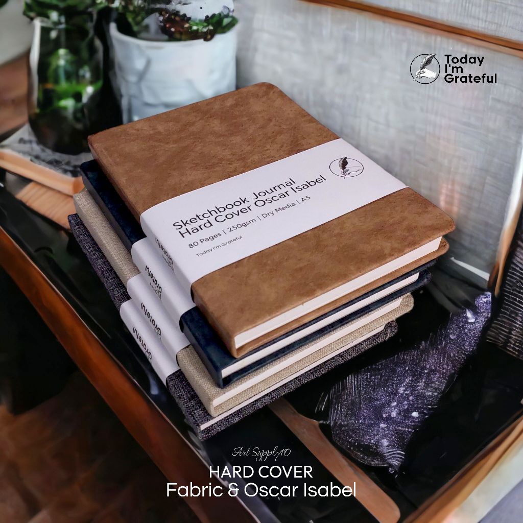 

Sketchbook Hard Cover Kulit Oscar & Fabric Jurnal A5 250gsm 80 Halaman