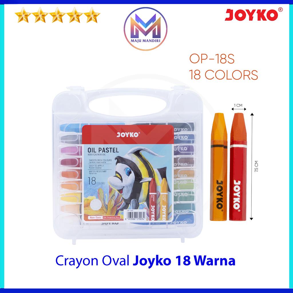 

Crayon Joyko 18 Warna OP-18S / Oil Pastel Krayon Oval
