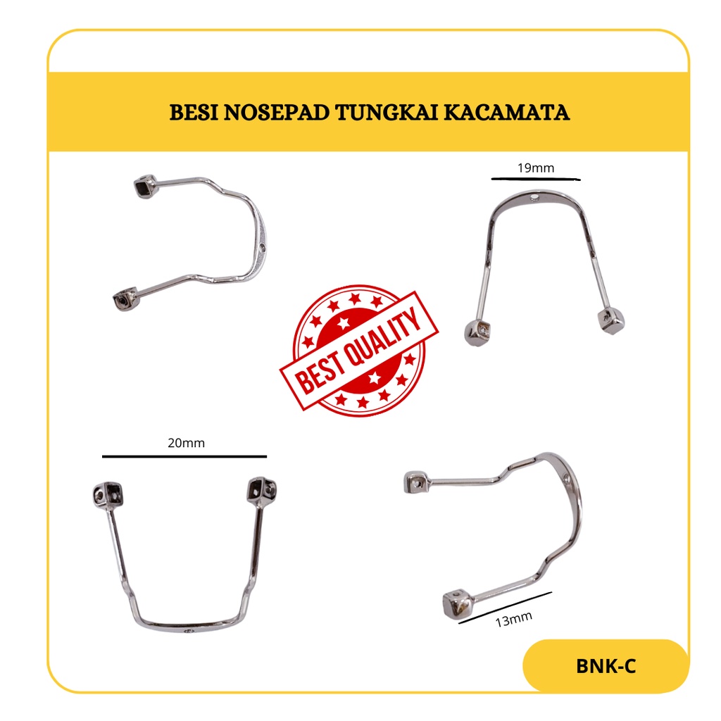 Besi Nosepad Tungkai Kacamata Pad Arm Slot Joined Bridge Nose Pad Single Screw Type Slot Bridge Pad 