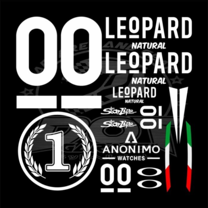 Ori- STICKER HELM LEOPARD CUTTING SATU SET - WHITE