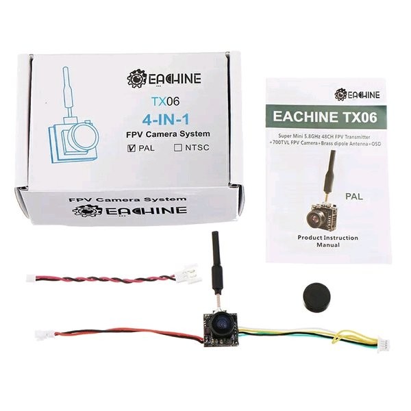 Terlaris ✨-Eachine TX06 700TVL 5.8Ghz 48CH Audio AIO FPV Camera PAL not TX04 - NTSC