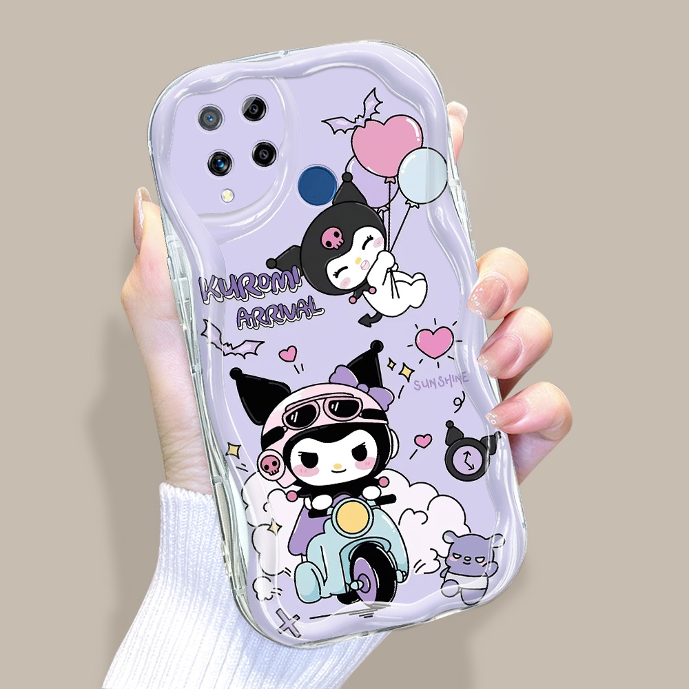Realme C15 Untuk Phone Case Softcase Soft Hp Kesing Kartun Imut Custom Bike Car Pola Pmv Cream Wave 