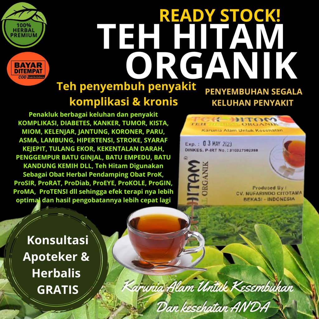 PROMO Obat Komplikasi Diabetes Hipertensi Kanker Tumor Kista Miom, Teh Hitam Organik NYATA Hasilnya 