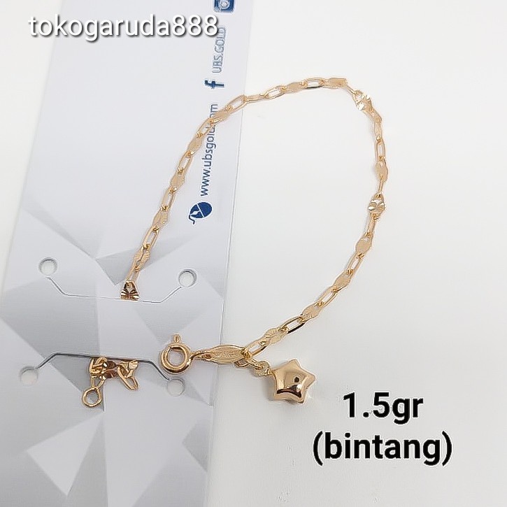Rantai tangan kaki gelang tali anak dan dewasa emas asli kadar 70% 700 holo nori ukir padat variasi 