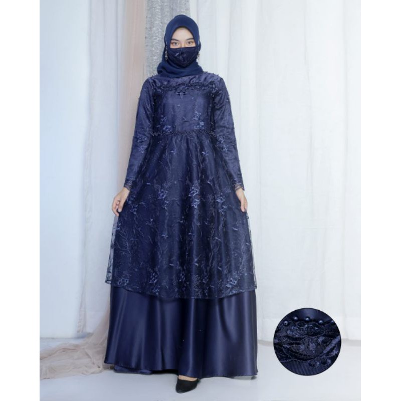 Kebaya Gamis Tutu Brokat Tulle Novie/ Gamis Modern/ Kebaya Modern/ Kebaya Muslim/ Gamis Lamaran/ Keb