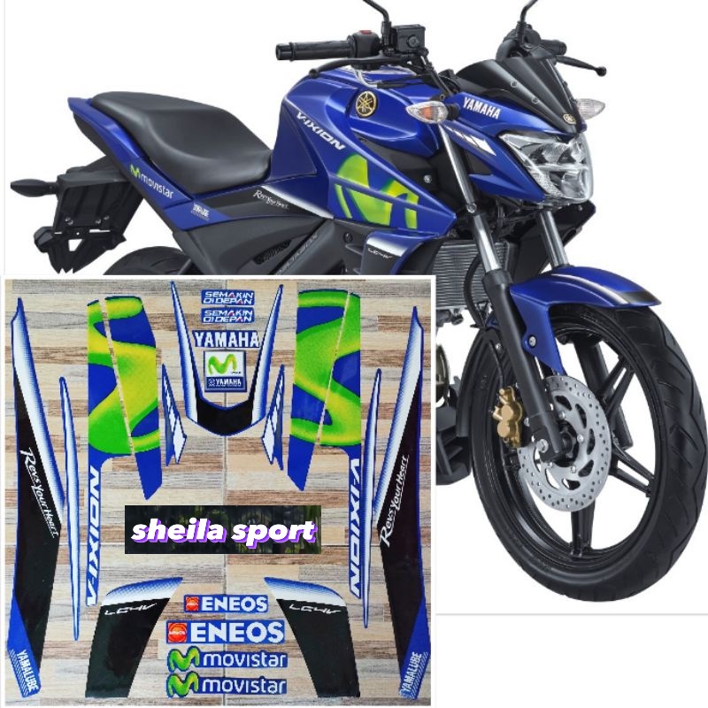 Striping vixion stiker Yamaha Vixion biru Movistar tahun 2017 2018 kualitas bagus
