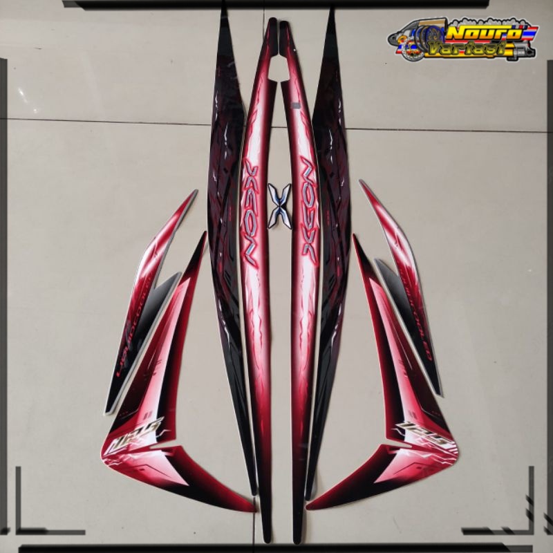 COD striping yamaha xeon 2010 hitam merah stiker  standar light888