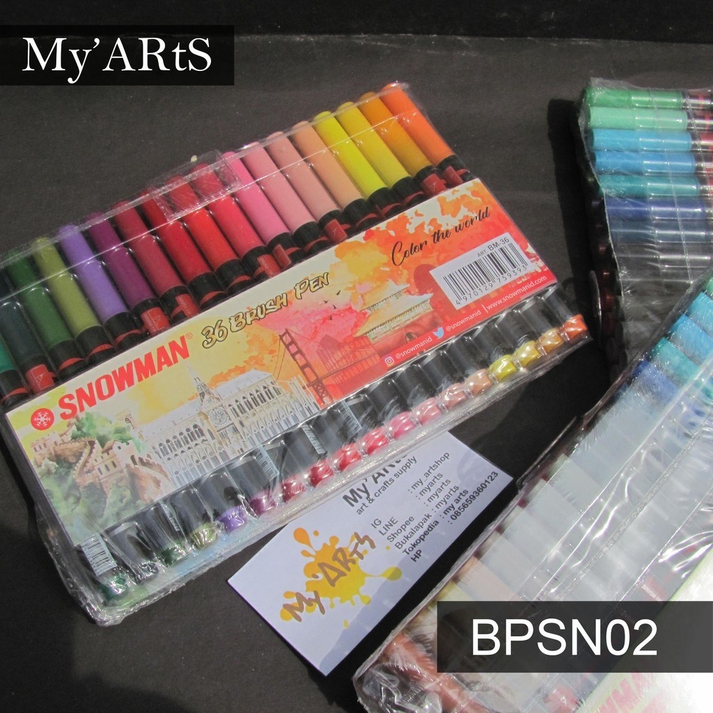 

Snowman Brushpen Set 36 Brush Pen Lettering Calligraphy Marker Pena Warna Myarts