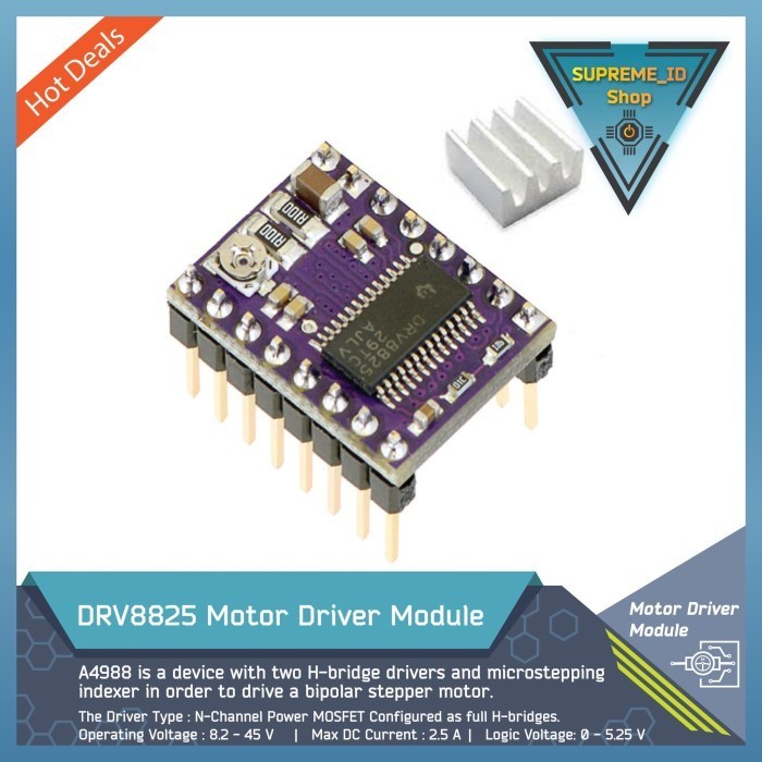 DRV8825 CNC 3D Printer DC Stepper PWM Control Motor Driver | Arduino Control