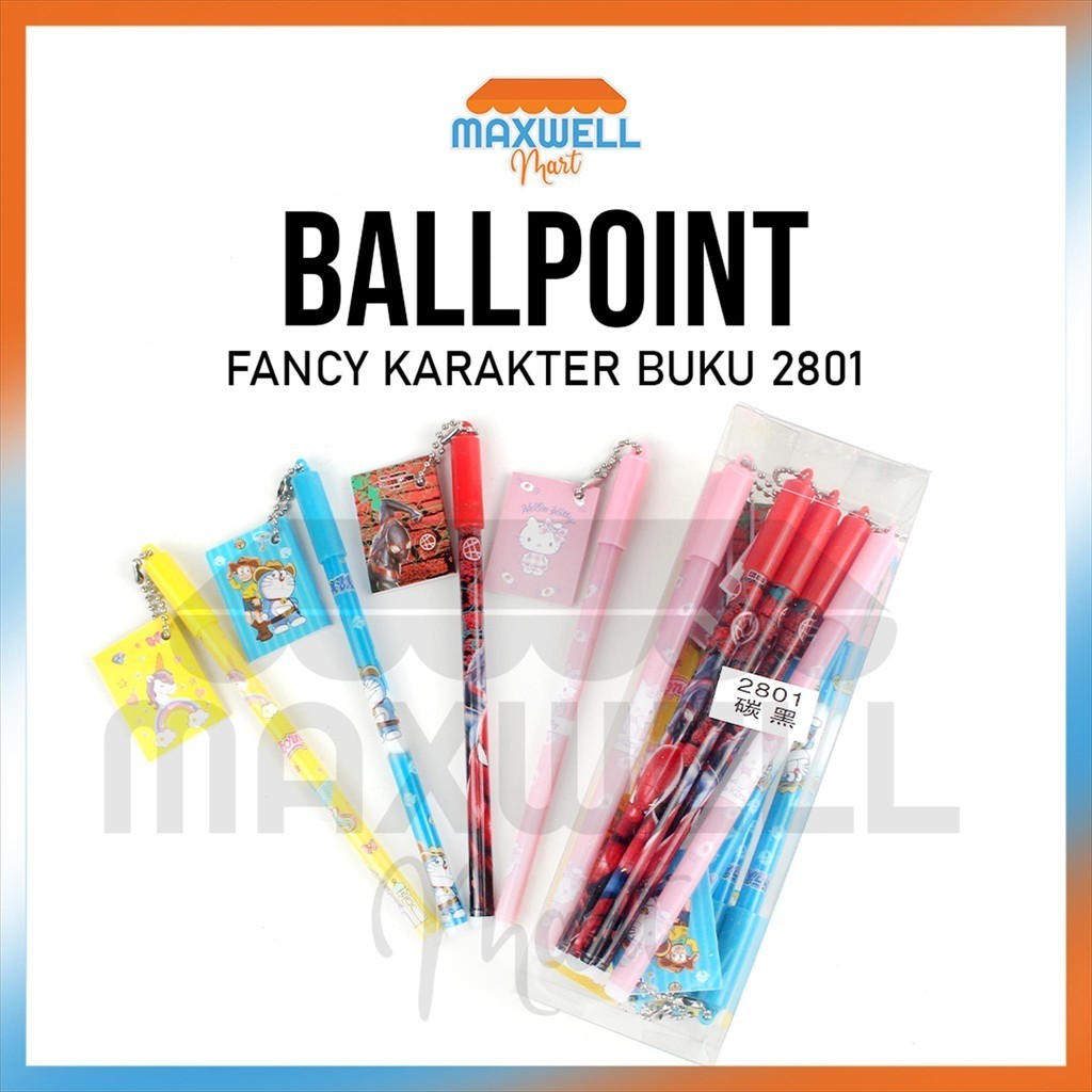 

[MaxMart]/1pack Pulpen Gel Notes karakter/12pcs Pulpen Gel Fancy 2801