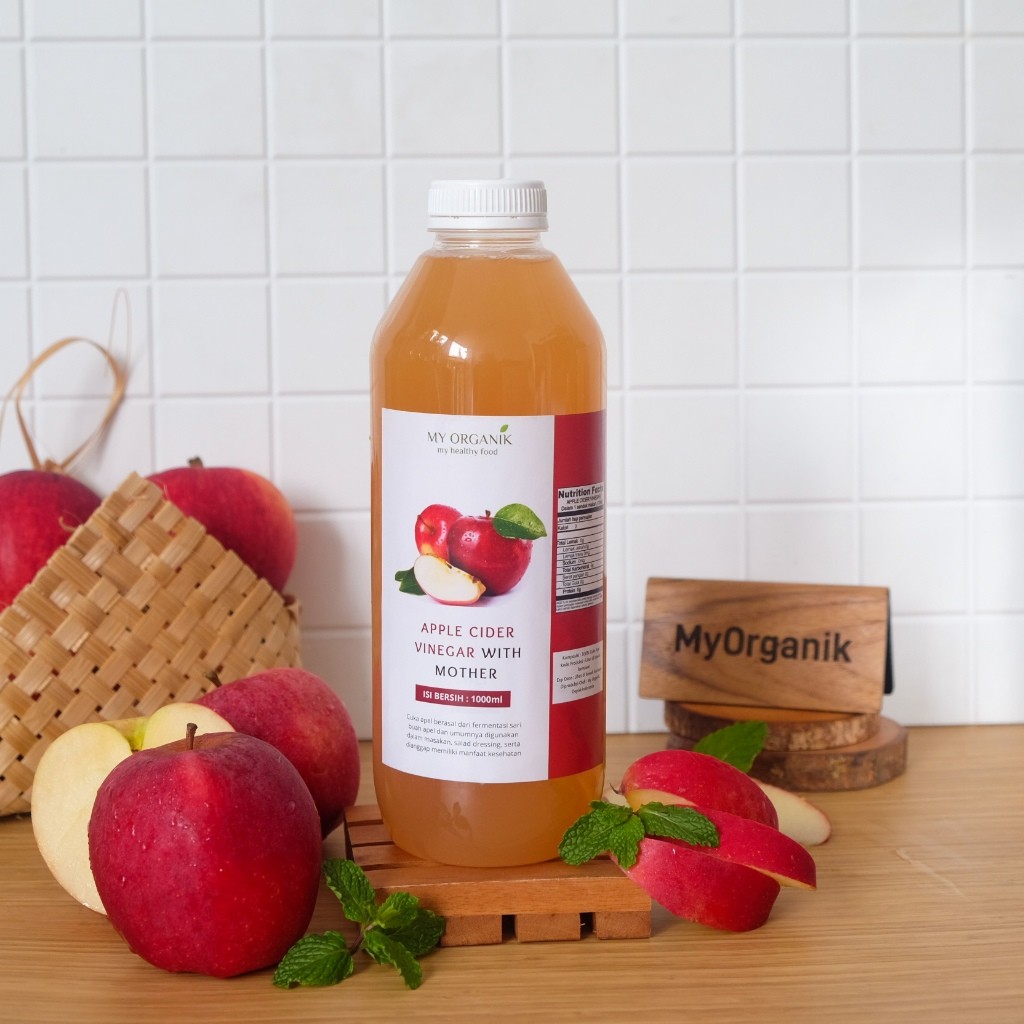 

My Organik Cuka Apel Original With Mother 1 Liter Organik Apple cider Vinegar With Mother