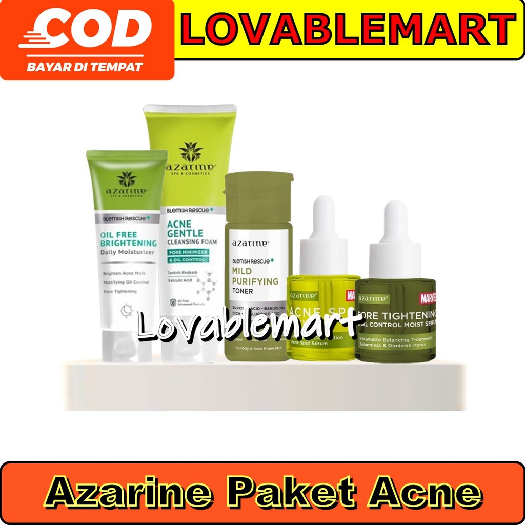 Lovablemart Azarine Intense Acne Package [5 PCS] Paket Jerawat