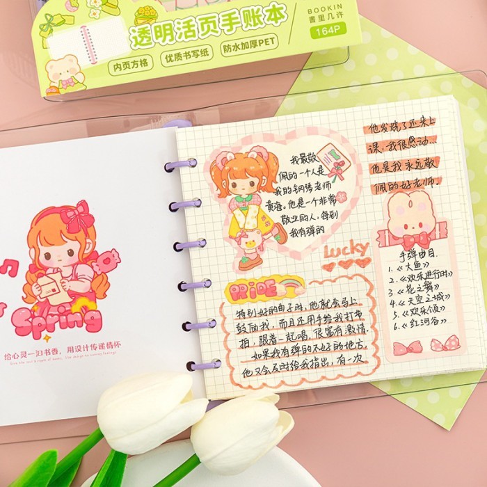 

Cute diary Korean Style note book kawaii buku diary kawaii lucu - Pink