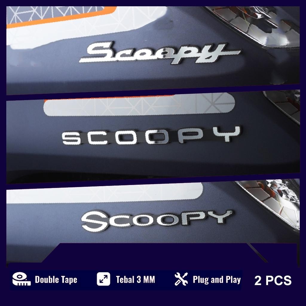 Emblem SCOOPY Logo Scoopy Tulisan Scoopy Timbul 3D Stiker timbul SCOOPY 2018 SCOOPY 2021 SCOOPY KARB