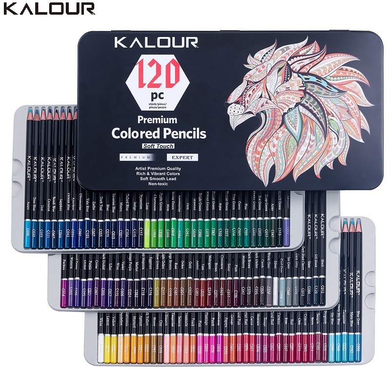 

KALOUR 120/180 Colores Pencils Set 예술용품 Art Supplies Lapicera Professional Oil Art Stationery Sketch Pencil for Painting Drawing