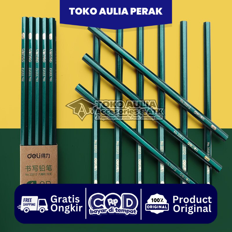 

DELI PENCILS PER PACK ISI 10 JENIS PENCIL HB & 2B
