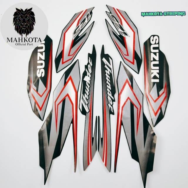 Striping Stiker Polet Sepeda Motor List suzuki thunder 125 hitam 2009 2010 list body motor standar b