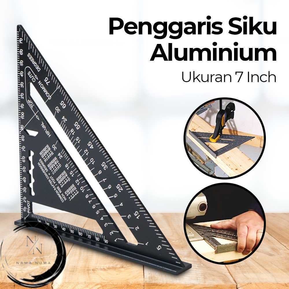 

VKTECH Penggaris Siku Mistar Triangle Ruler Aluminium 7 Inch - A10D01