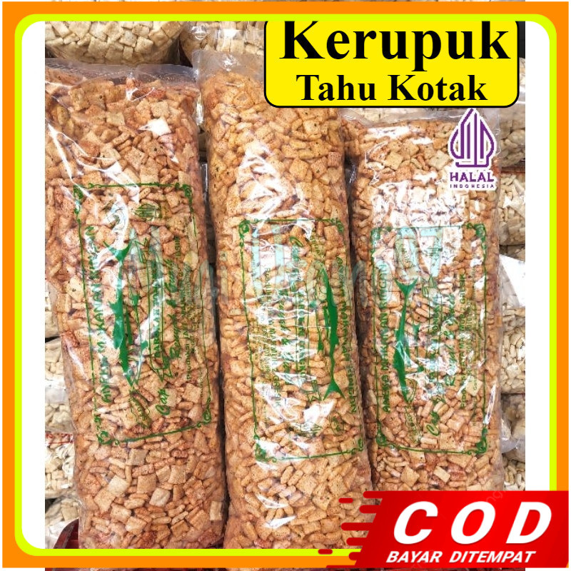 

1ball kerupuk tahu kotak pedas daun jeruk (1kg) camilan medan