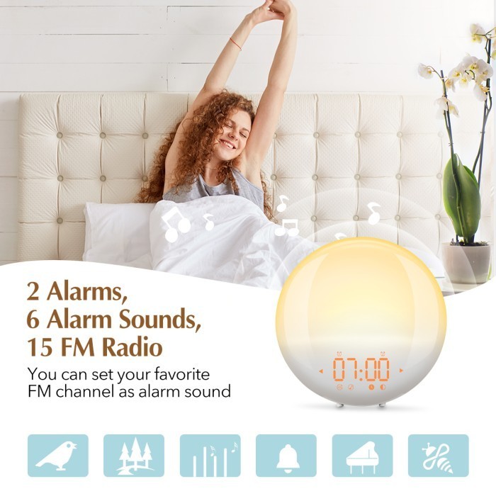 

MPOW Pictek Wake Up Lht Alarm Clock with 6 Alarm Sound - MPHM372AW - EU