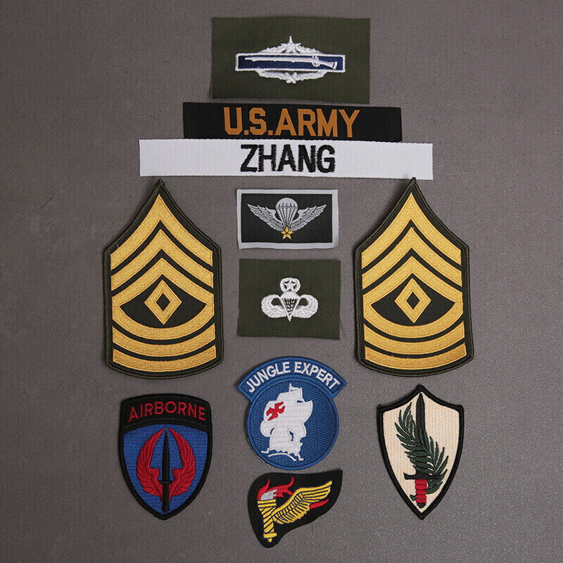 VIETNAM WAR US MARINE CORPS SERGEANT MAJOR JACKET SHIRT RANK INSIGNIA PATCH OF11 .