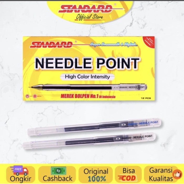 

Pulpen Needle point merek standard ( 12pcs ) Original