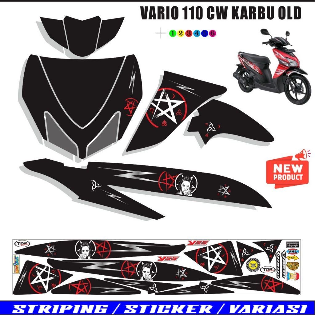 STIKER MOTOR VARIO CW OLD 110 / VARIASI STRIPING VARIO CW VARIASI LIST
