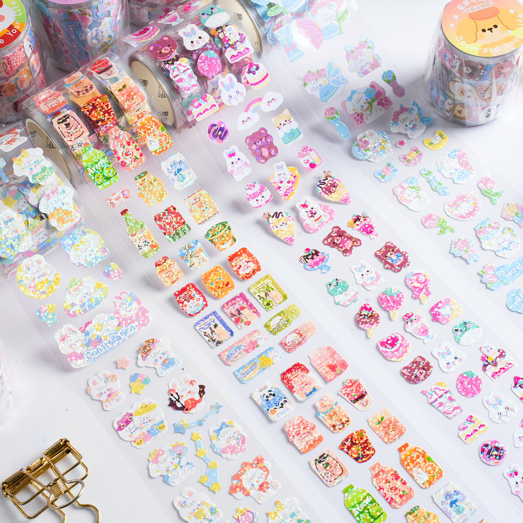 

Etori Life 1Roll/Box Instagram Cute Cartoon Animal Guka Tape Student DIY Stationery Decoration Stickers Scrapbooks