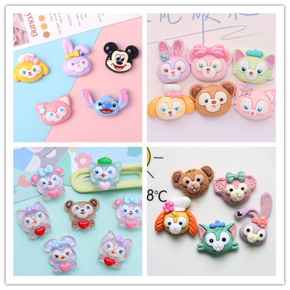 

100pcs Resin Kawaii Cartoon Animal Flatback DIY Scrapbooking Craft Embellishments for Hair Bow Accessories