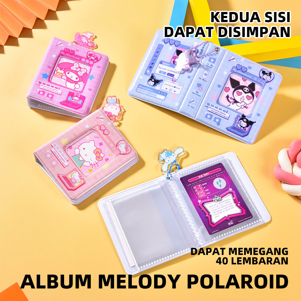 Kartu Mini Book Collect Photocard Kuromi My Sanrio Album Polaroid Binder Hello Cinnamoroll Photocard