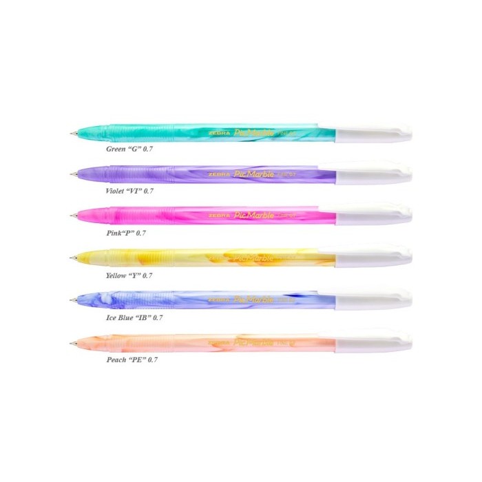 

Pulpen Zebra Picmarble Semi Gel 0.7 mm Mix Color – Lusinan