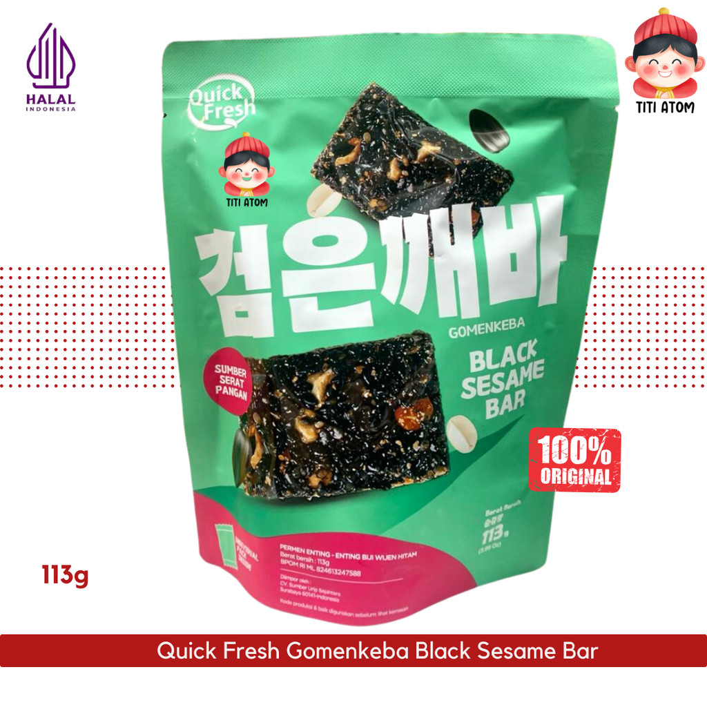 

Quick Fresh Gomenkeba Black Sesame Bar Permen Kacang Wijen Hitam 113g