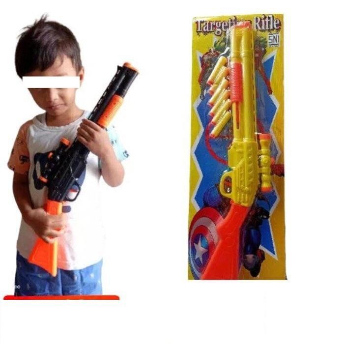 Mainan tembak laras panjang kokang peluru kaca / peluru karet / mainan tembak tembakan