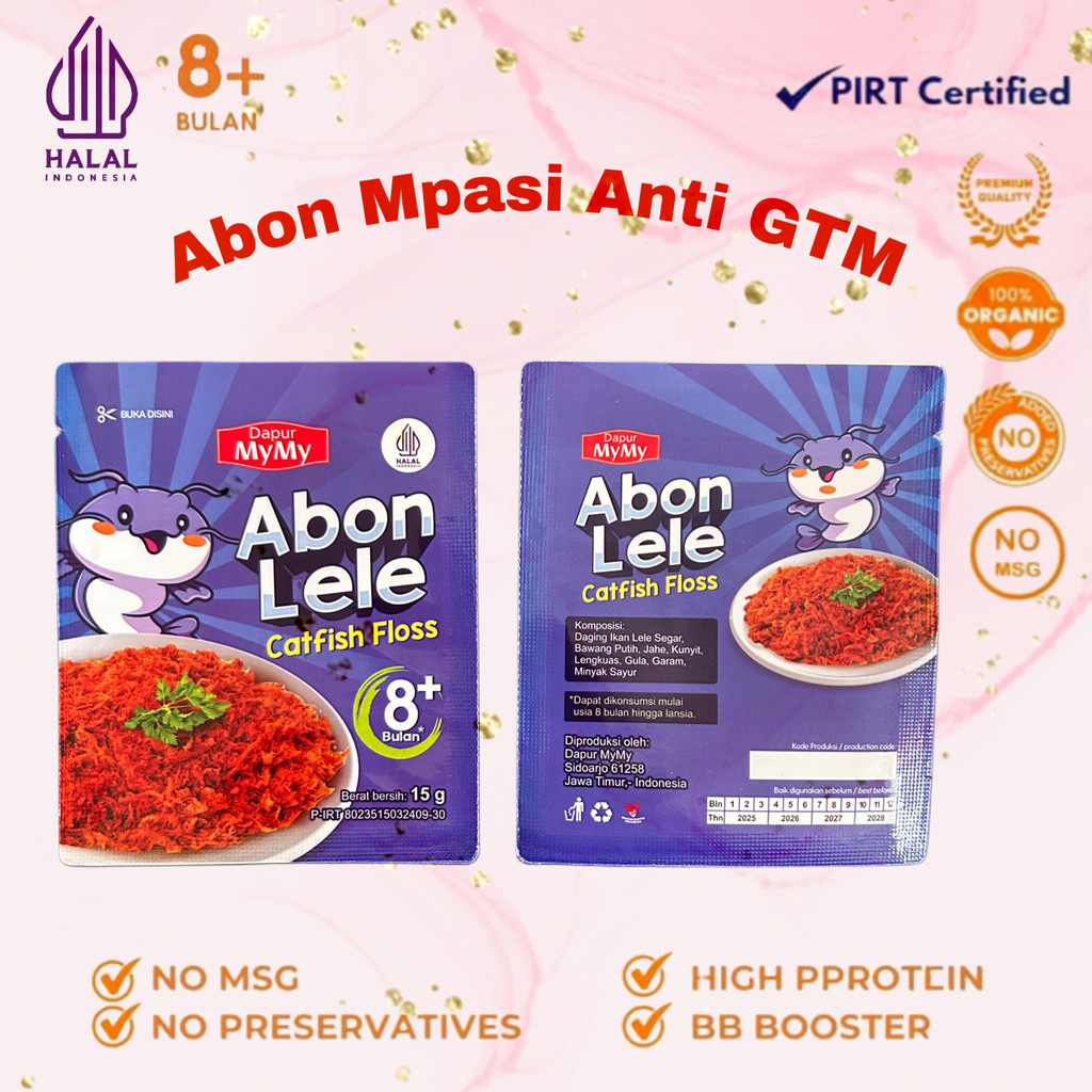 

MyMy- Abon MPASI Anti GTM Penambah Nafsu Makan Anak Abon LeleTanpa Campuran Kemasan Ekonomis