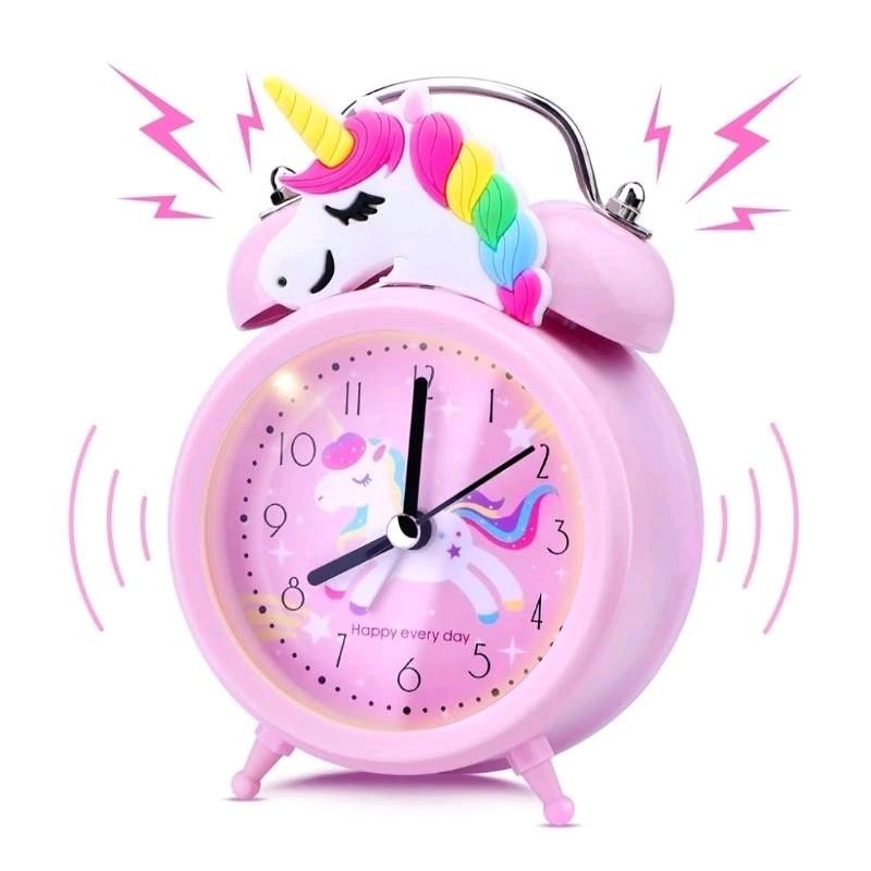 jam weker alarm model classic unicorn untuk anak perempuan