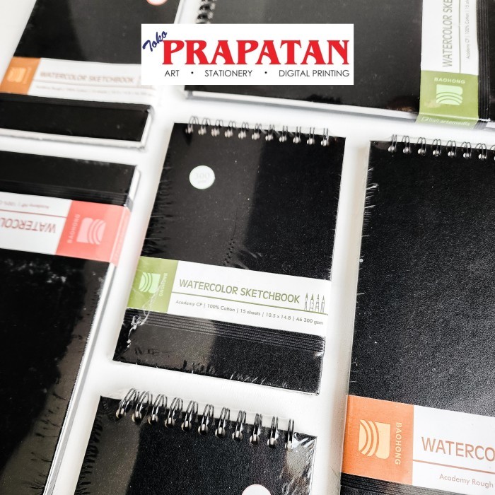 

Baohong Academy Spiral Watercolor Book | Buku Cat Air - A5, Hot Press