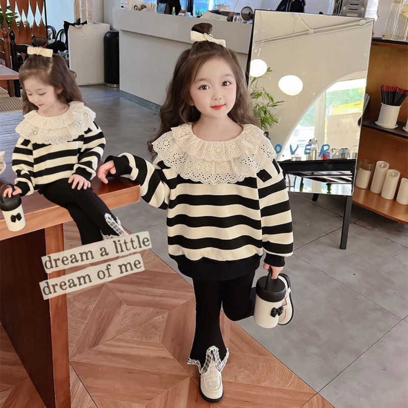 2-10Tahun Setcel korea style baju celana panjang anak cewek terbaru